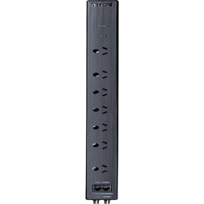 THOR Alpha 7 Way Outlet with Filter Surge Protection Powerboard