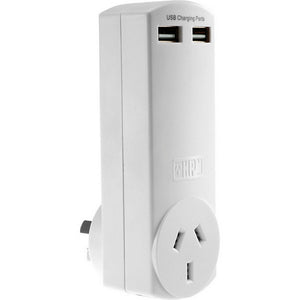 HPM World Travel Pack 2 x USB Charger 4.2A & USA EU UK Travel Adaptor