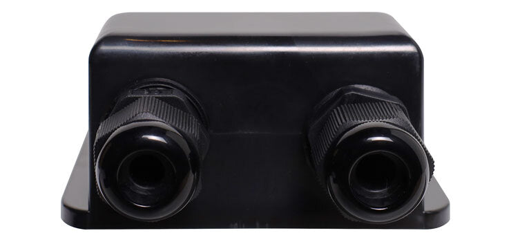 Dual Gland Cable Entry point for Caravans with Roof Mounted Solar Panels Black