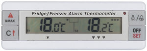 Dual Display Digital Thermometer for Fridge Freezer with Dual Probes LED Alarms