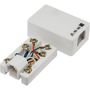 EVERSURE SM366-WHT Mini 6P6C Surface Mount Socket RJ12 Screw Termination