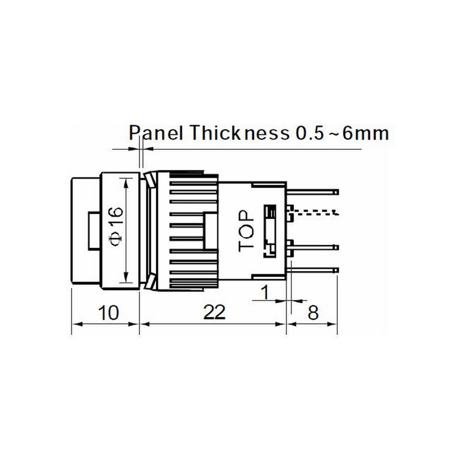 SP4070 250VAC 5A DPDT and Illumination IP65 Momentry Push Button Green