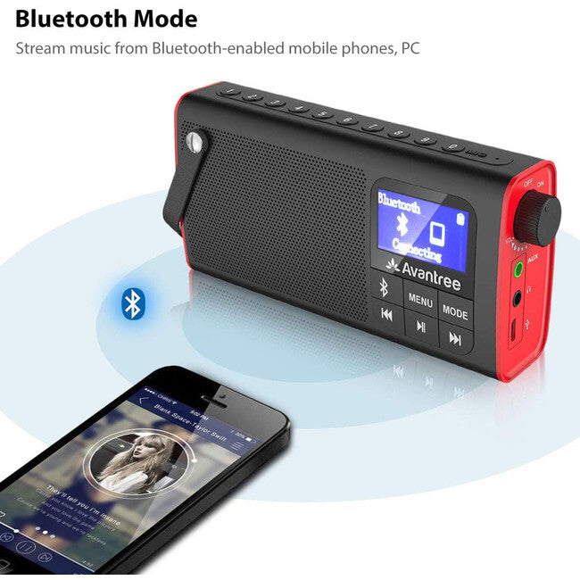 AVANTREE SP850 Rechargeable Portable LCD FM Radio with MP3 Bluetooth & SD Card