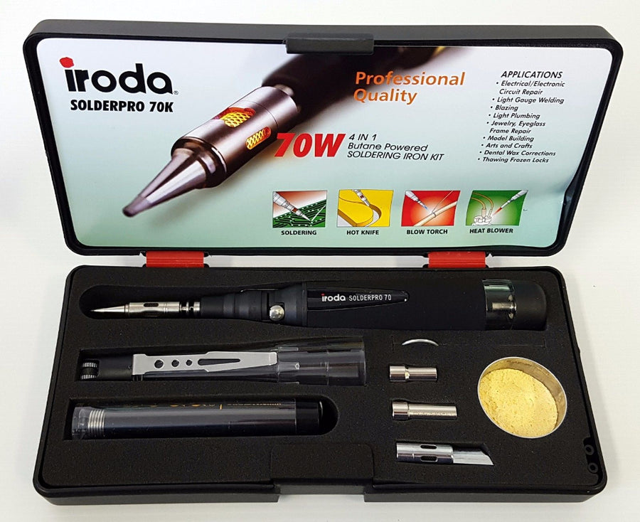Iroda Solder Pro 70 kit 80W Gas Soldering Iron Kit for Cleaning Sponge Blow Torch