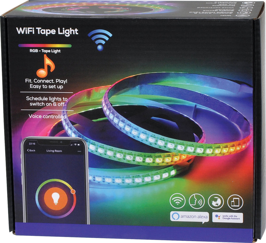 RGB Wi-Fi Controlled Adhesive LED Strip Lighting Kit