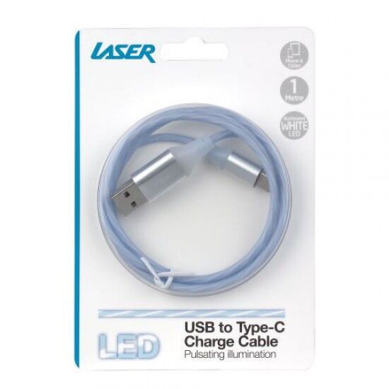 Laser 1m USB to Type-C LED Pulsating Illumination iPhone Charge Cable