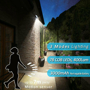 Sansai IP65 Rated Solar Power Dual Head 78COB LED 400Lumens Sensor Flood Light