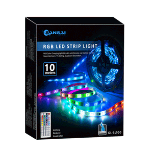 Sansai RGB LED Strip Light 10m with 44Key IR Remote Inc 24V 4.8A Power Supply