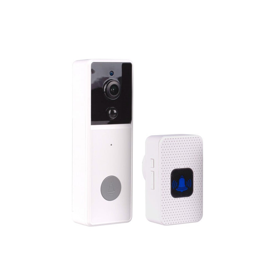 Laser Doorbell White Smart Full HD Video Two Way Talk with Chime Wi-Fi 2.4GHz