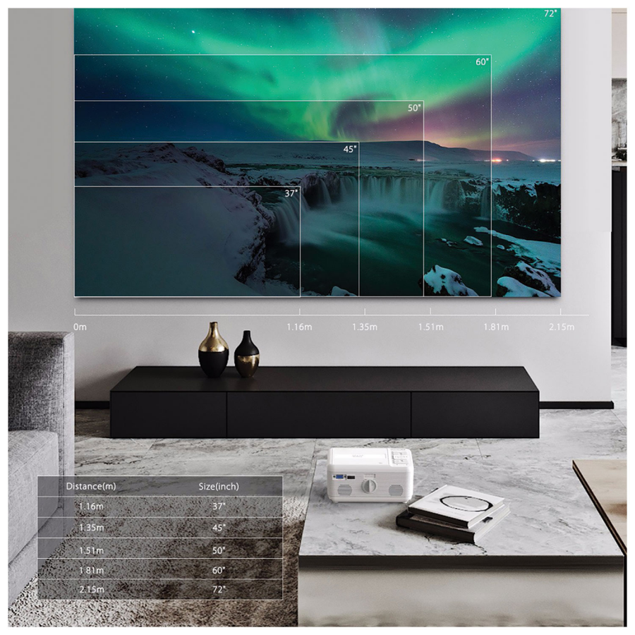 Laser Projector LED Full HD with Wi-Fi Casting & DVD Player Built Multi Region