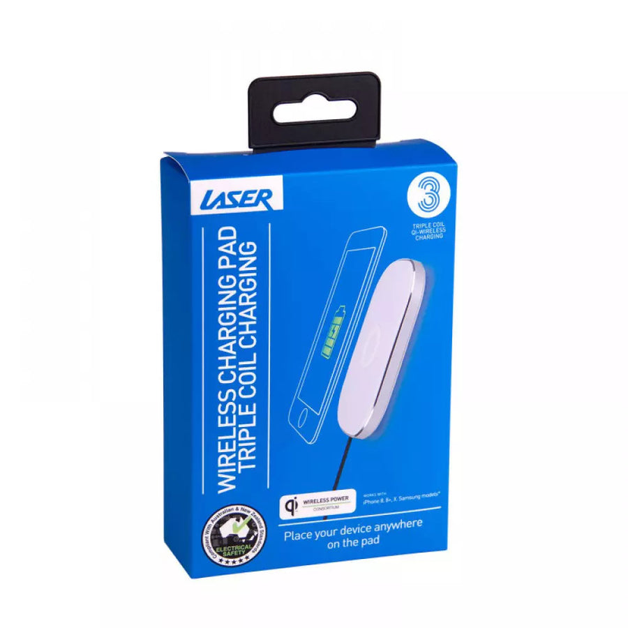 Laser Triple Coil Charge Pad Stand Certified Fast Charging  iOS & Android