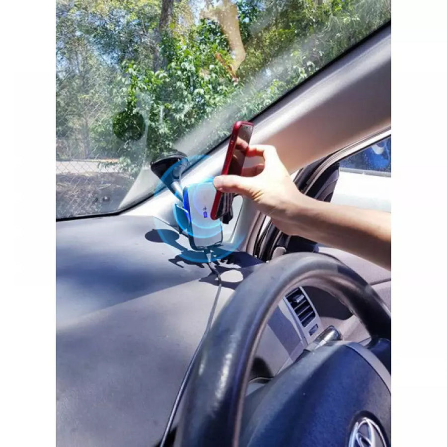Laser Car Wireless Charging Mount Holder One Touch Release Button