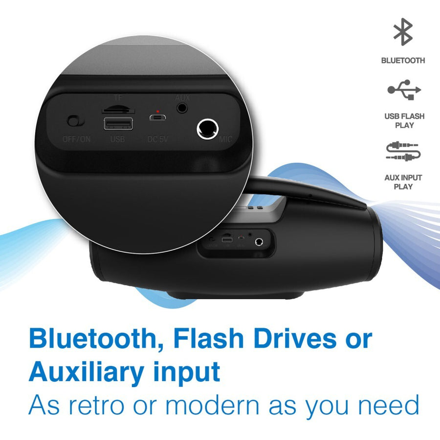 Laser PartyTwin Speaker System with LED Lights USB and Rechargable Battery