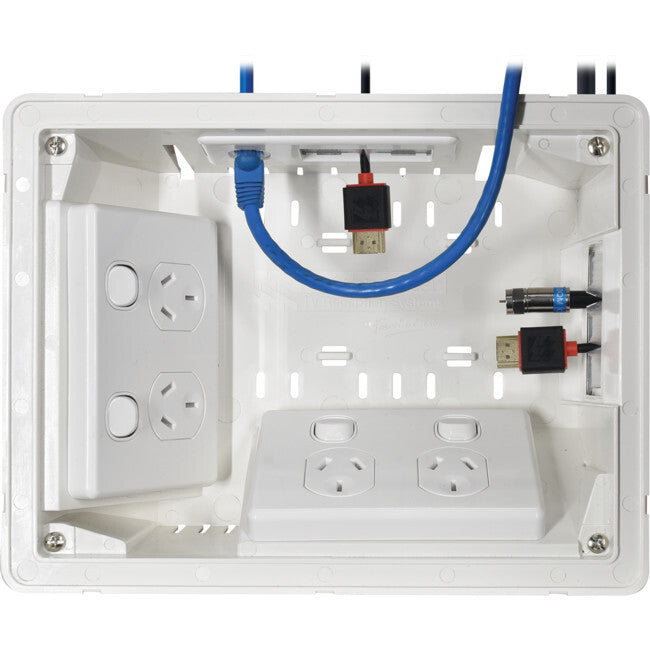 Matchmaster 04MM-RP04 Recessed Box with 2 Wallplate Location & 2 Brush Plates