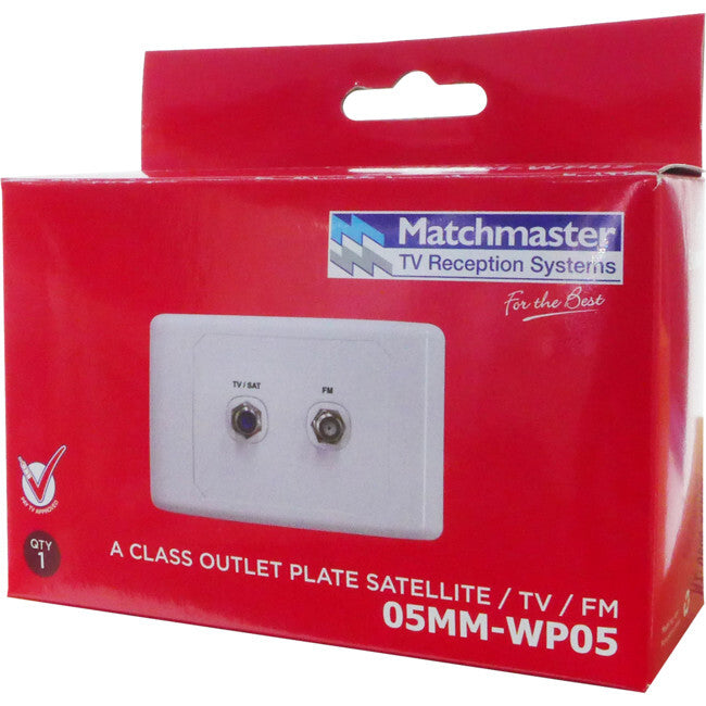 Matchmaster 05MM-WP05 FM & TV Satellite Connection Outlet Wall Plate