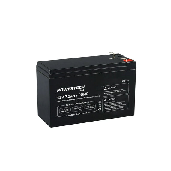 Powertech 12V 7.2Ah Sealed Lead Acid Rechargeable NBN Alarm UFB Back Up Battery