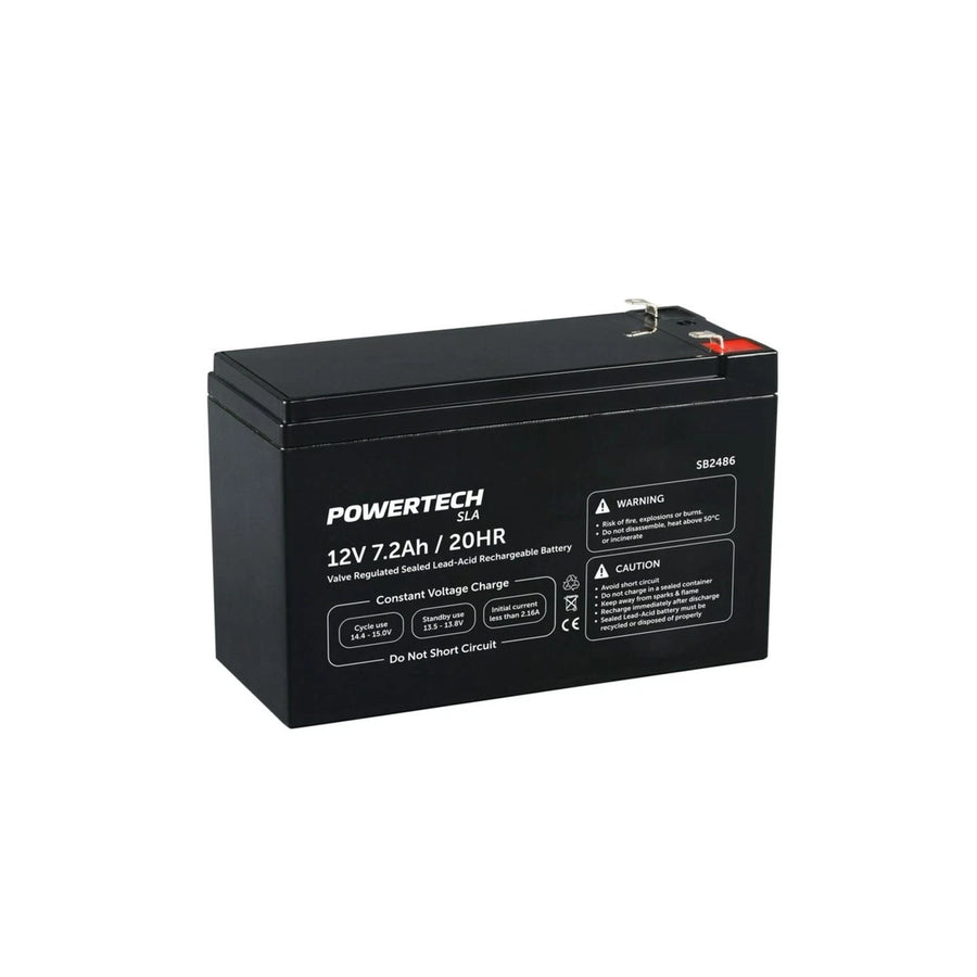Powertech 12V 7.2Ah Sealed Lead Acid Rechargeable NBN Alarm UFB Back Up Battery