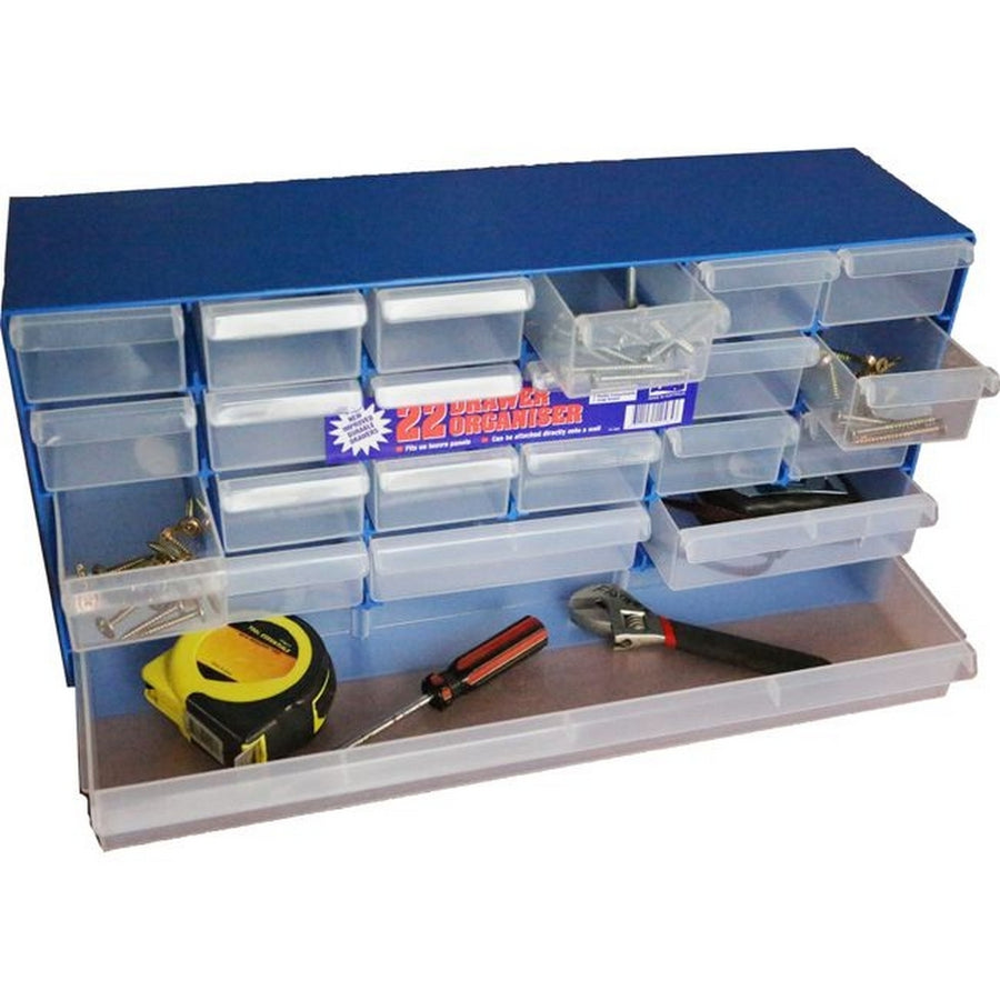 FISCHER PLASTIC Multi Size 22 Compartment Drawer Storage Cabinet Organiser