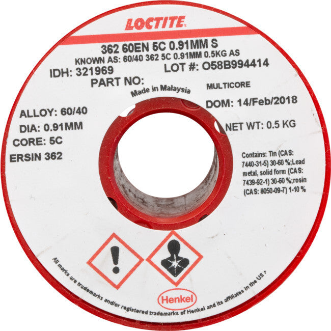 LOCTITE 22500MCS 60-40 500g 0.71mm Solder wire