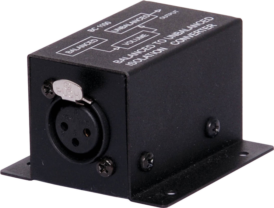 REDBACK 10dB Balanced to Unbalanced XLR-RCA Isolation Converter