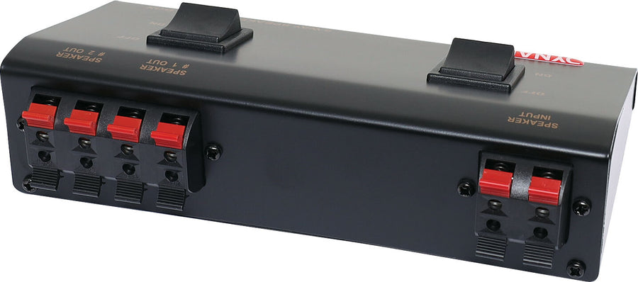 Dynalink 2 Way Stereo Speaker Switch Box Selector on a Single Amplifier Black