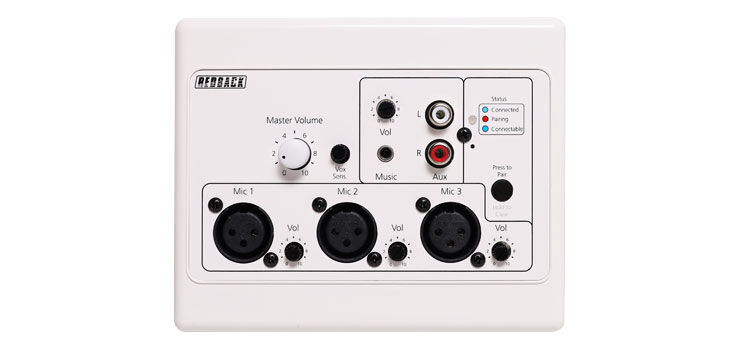 REDBACK A4937 Stereo RCA Input XLR Mic-Line Pre-Amp Bluetooth Wallplat ...