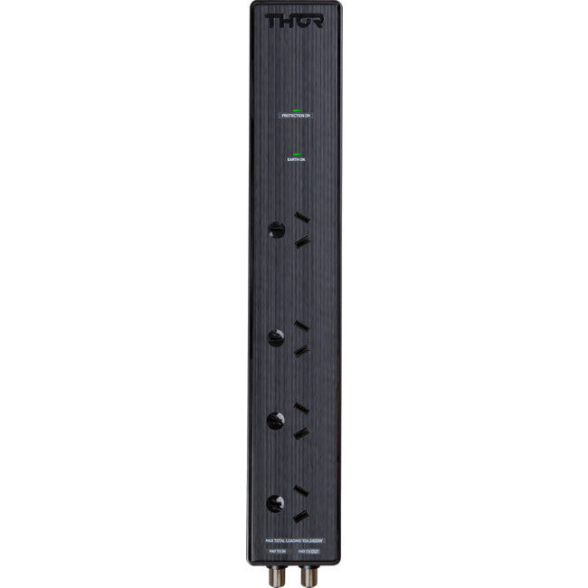 THOR Alpha 4 Way Outlet Power Filter Surge Protector with Good Filteration Black