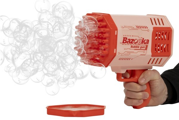 Bazooka Bubble Blower with 69 Holes Simple Push-Button Operation for ages 3 Plus