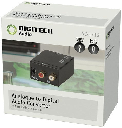 Digitech Analogue to Digital Audio Converter Toslink Coaxial Output RCA Stereo