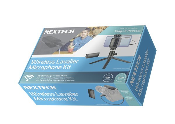 Nextech Wireless Lavalier Microphone for Smartphone and Camera to 20m distance