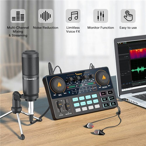 Maonocaster All in One Podcast Production Studio with Microphone
AU-AM200-S1