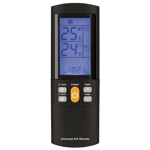 Universal Remote Control for Air Conditioners with Backlit LCD Cradle for Remote