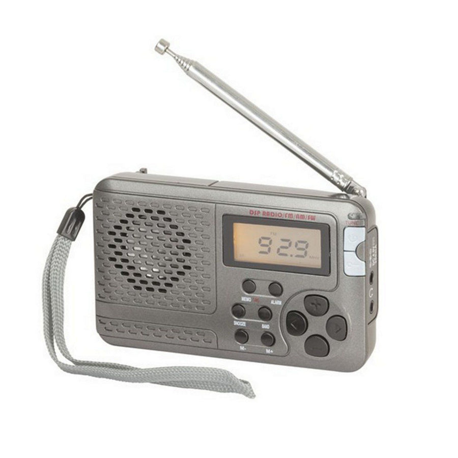 DIGITECH Multiband FM MW SW TV Pocket Radio with Time Display and Alarm Function