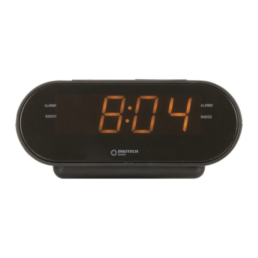 Digitech LED Clock with Dual Display Brightness Snooze Function AM or FM Radio