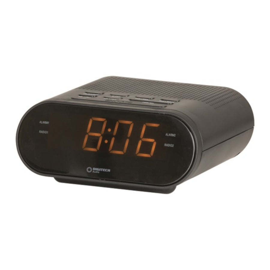 Digitech LED Clock with Dual Display Brightness Snooze Function AM or FM Radio