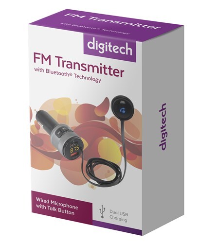 Digitech FM Transmitter with Bluetooth Technology USB and Mic Extension