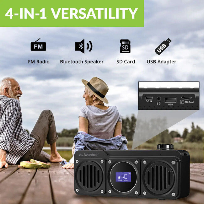 AVANTREE BoomByte 4in1 Rechargeable FM Radio Bluetooth Speaker SD