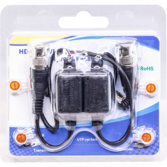 DOSS Waterproof BNC HD Video Balun Passive Transmitter & Receiver