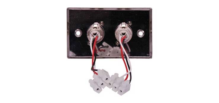 Redback 3 Pin XLR Dual Horizontal Steel Microphone Wallplate