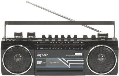 Digitech Boom Box with Cassette Bluetooth Wireless USB SD Card AM or FM Radio