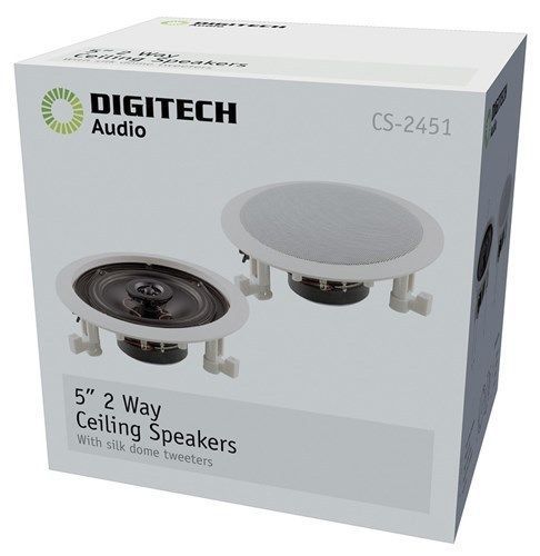 In-Ceiling 2 Way 5 inch Speaker with Fixed Tweeter pair