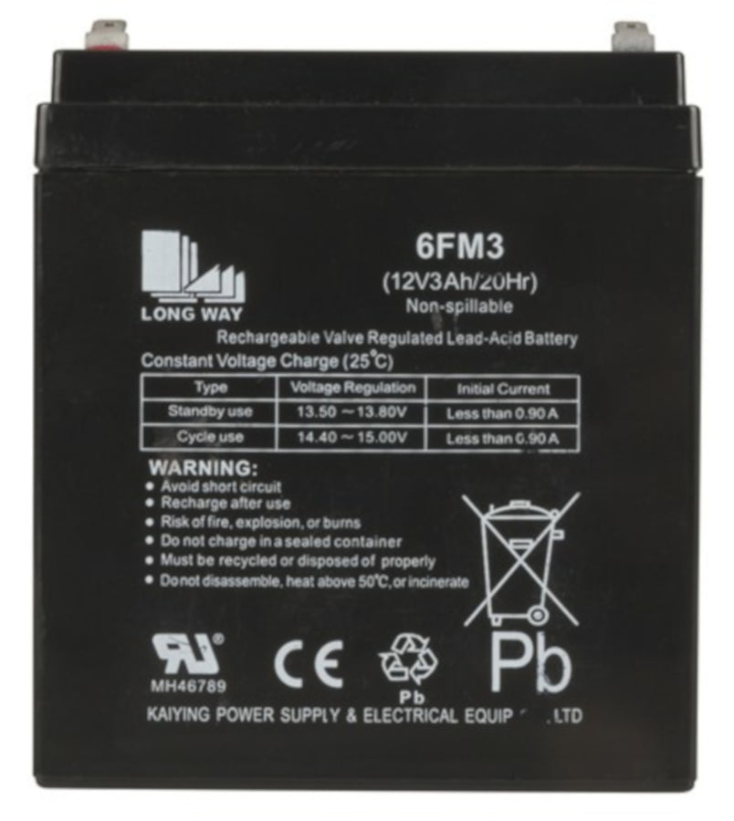 Spare 12V 3Ah SLA Battery to suit AM4095-CS2492-97