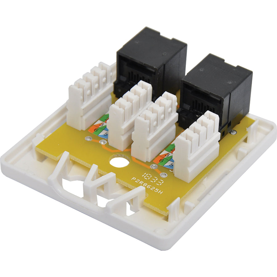 Dual Keystone Surface Mount Wall Box RJ45 Cat6a