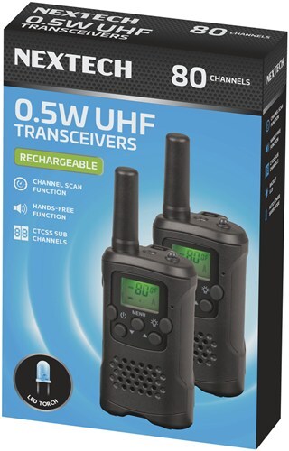 NEXTECH Rechargeable 0.5W UHF Transceiver Twin Pack