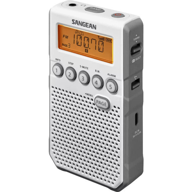 SANGEAN DT-800 FM-RDS AM Handheld Receiver Pocket Radio Built-in Speaker White