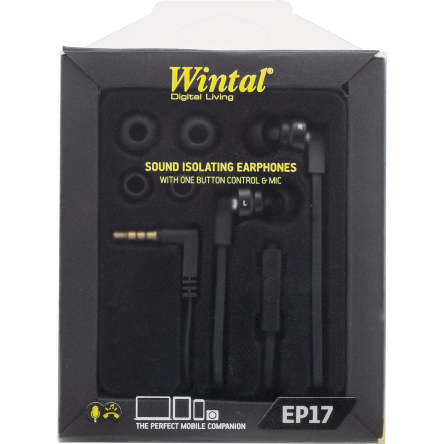 Wintal EP17 In Ear Sound Isolating Earphone with Mic 3.5mm L-shape Connector