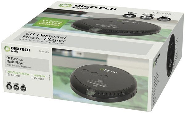 Digitech Portable CD Player with 60 sec Anti-Shock Protection  Includes Earphones