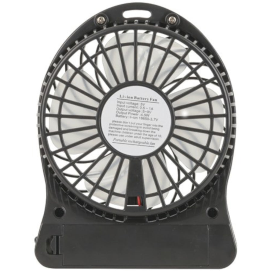 Katabat Mini USB Portable and Rechargeable 3 Speed Fan with LED Light Black