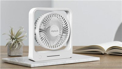 Digitech 6inch 4 Selectable Speed Settings Low-Noise Rechargeable Desktop Fan