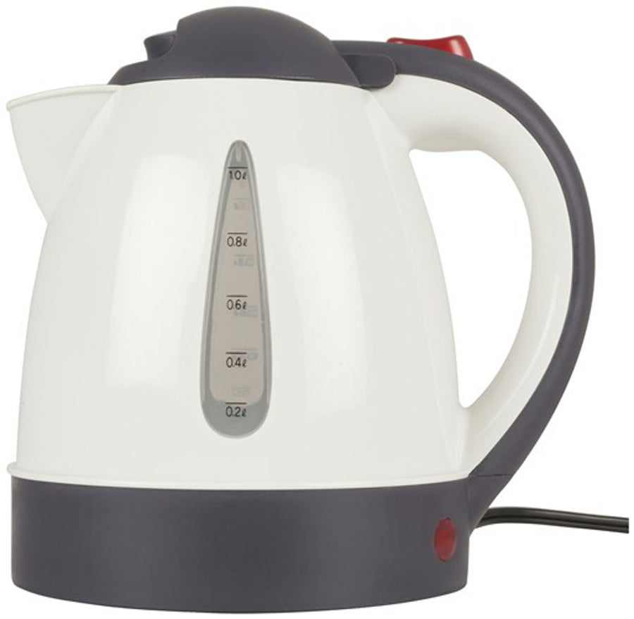 Rovin 1L 12V Auto Shut off & Boil Dry Protector with Water Level Window Kettle White